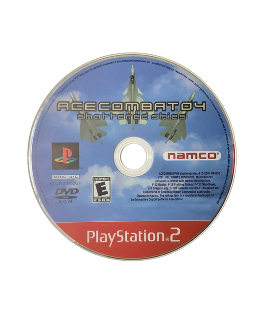 Ace Combat 04: Shattered Skies PS2 flight combat video game disc