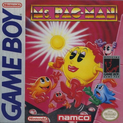 Ms. Pac-Man [Missing Manuals/Inserts] for Game Boy (GB) at Gamers INC, featuring the timeless arcade classic in a portable format with challenging mazes, four distinct ghosts, and the iconic power pellet-chomping gameplay you love, offering a pure retro experience for collectors and casual players despite the missing documentation front cover