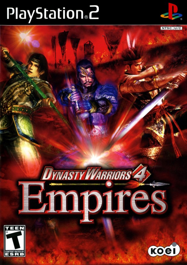 Dynasty Warriors 4: Empires cover art for PlayStation 2 (PS2) historical action-strategy hack-and-slash video game