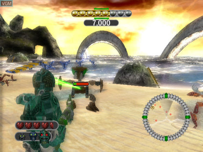 Gameplay for Bionicle Heroes GameCube game featuring action shooter gameplay and LEGO Bionicle character combat  