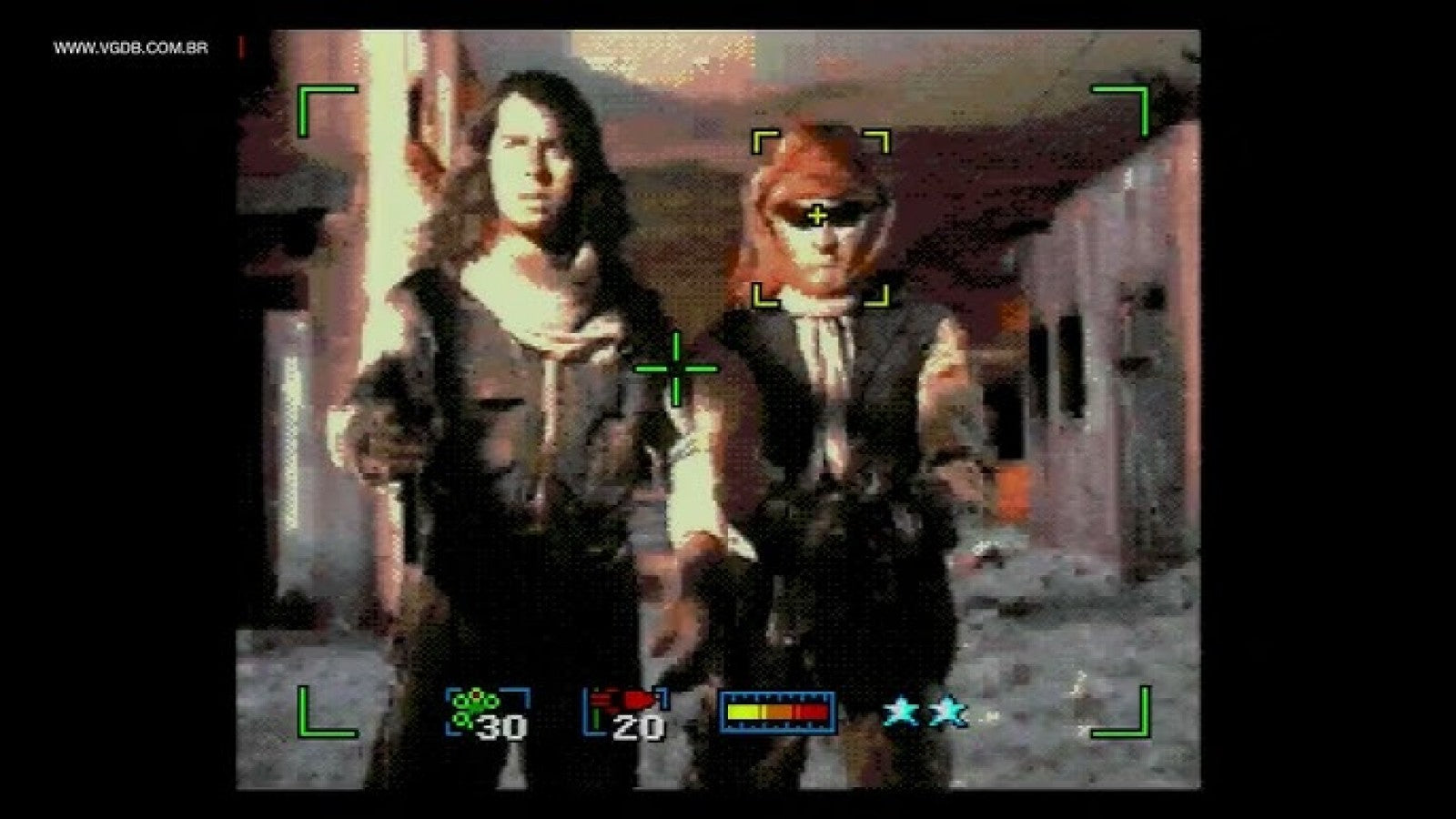 Surgical Strike Sega CD full motion video FMV rail shooter arcade style helicopter combat military strike missions live action footage targeting enemies cinematic gameplay interactive movie style retro gaming Sega CD software video game title gameplay