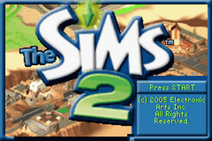Game Boy Advance The Sims 2 life simulation game start menu