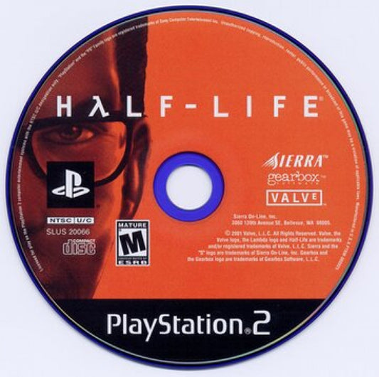 Half-Life for PlayStation 2 first person shooter video game featuring immersive sci-fi storytelling intelligent enemy AI physics based gameplay and the complete Valve classic experience adapted for console disc