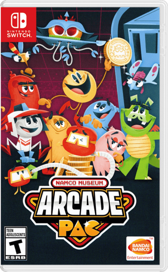 Namco Museum Arcade Pac – Nintendo Switch (NS) Front Box Art HD Image for this Classic Fun Nintendo switch Game 