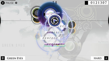 Cytus Alpha for Nintendo Switch with rhythm-music gameplay and stylized futuristic artwork gameplay
