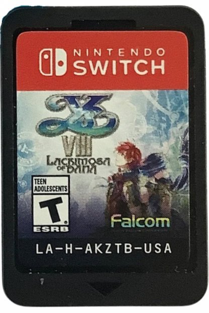 Ys VIII Lacrimosa of DANA Nintendo Switch NS video game featuring action role playing gameplay Adol Christin island exploration real time combat enemy battles character progression party based adventure crafting mysterious environments and fantasy cartridge art