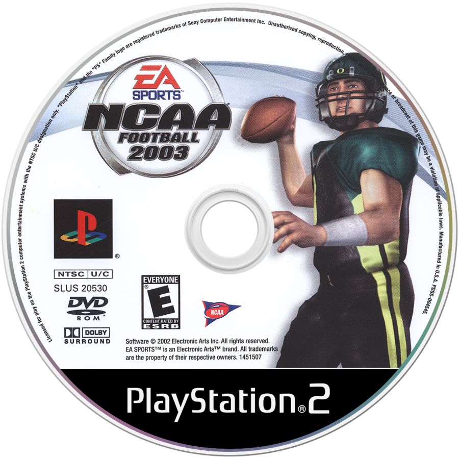 NCAA Football 2003 – PlayStation 2 (PS2) college football sports video game disc