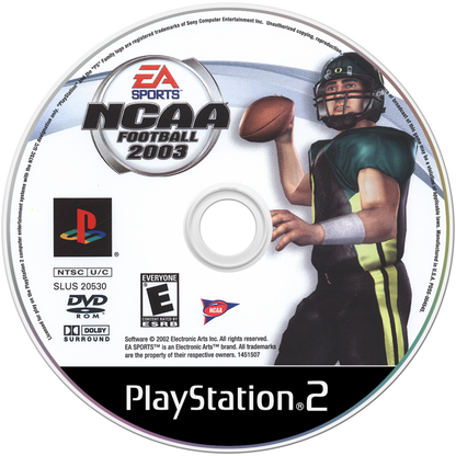 NCAA Football 2003 – PlayStation 2 (PS2) college football sports video game disc