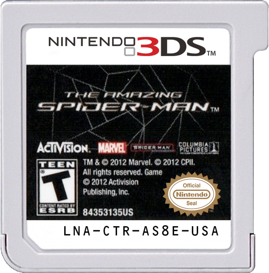 The Amazing Spider-Man cartridge for Nintendo 3DS (3DS) action adventure video game