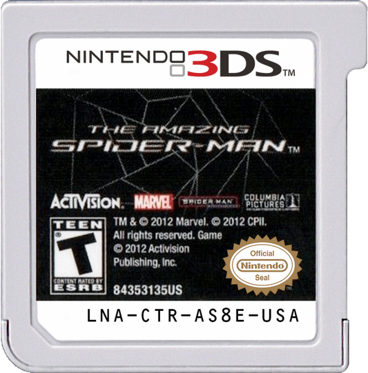The Amazing Spider-Man cartridge for Nintendo 3DS (3DS) action adventure video game