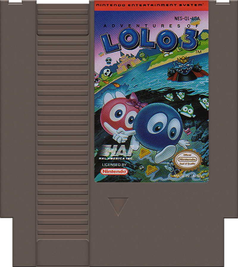 Adventures of Lolo 3 cartridge for Nintendo Entertainment System NES retro video game