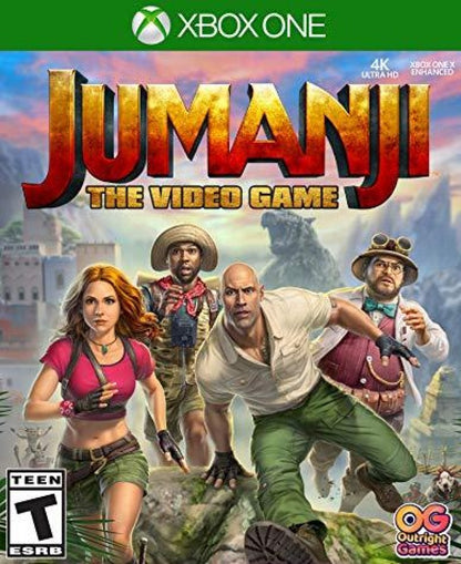 Jumanji: The Video Game cover art for Xbox One (XONE) cooperative action-adventure video game