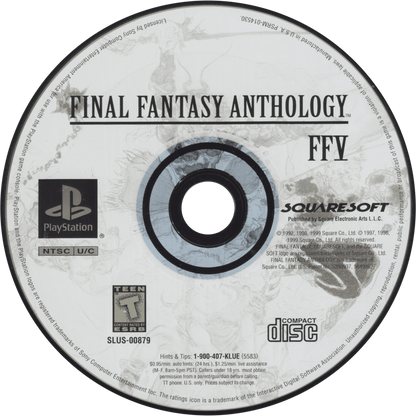Final Fantasy Anthology PS1 PlayStation 1 JRPG role playing game Final Fantasy V and VI collection turn based combat fantasy adventure retro video game disc 