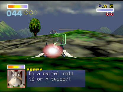 Star Fox 64 Nintendo 64 N64 video game, on-rails space shooter, classic Nintendo title, multiplayer dogfights, retro console game gameplay 
