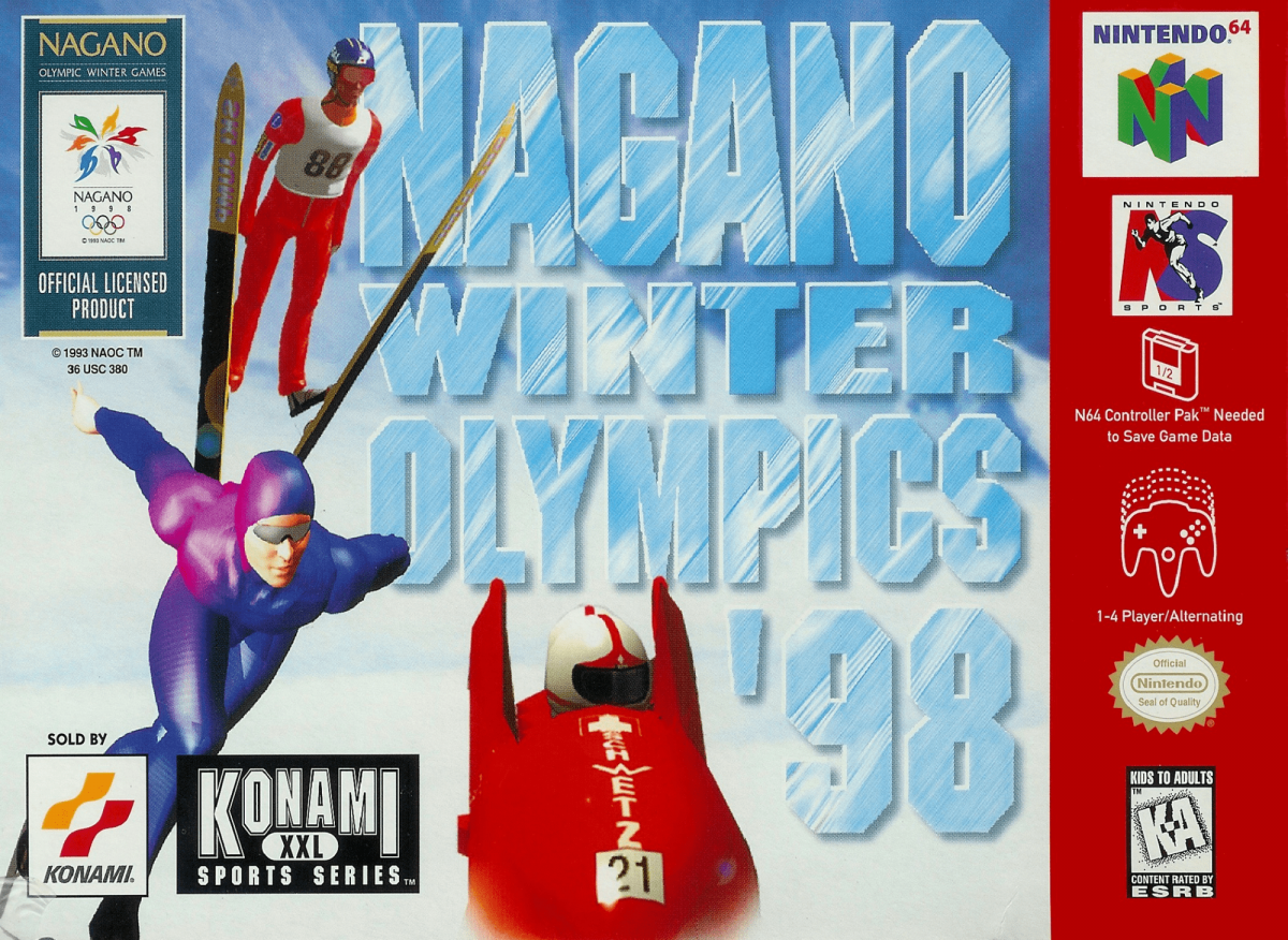 Nagano Winter Olympics 98 front cover art for Nintendo 64 N64 video game