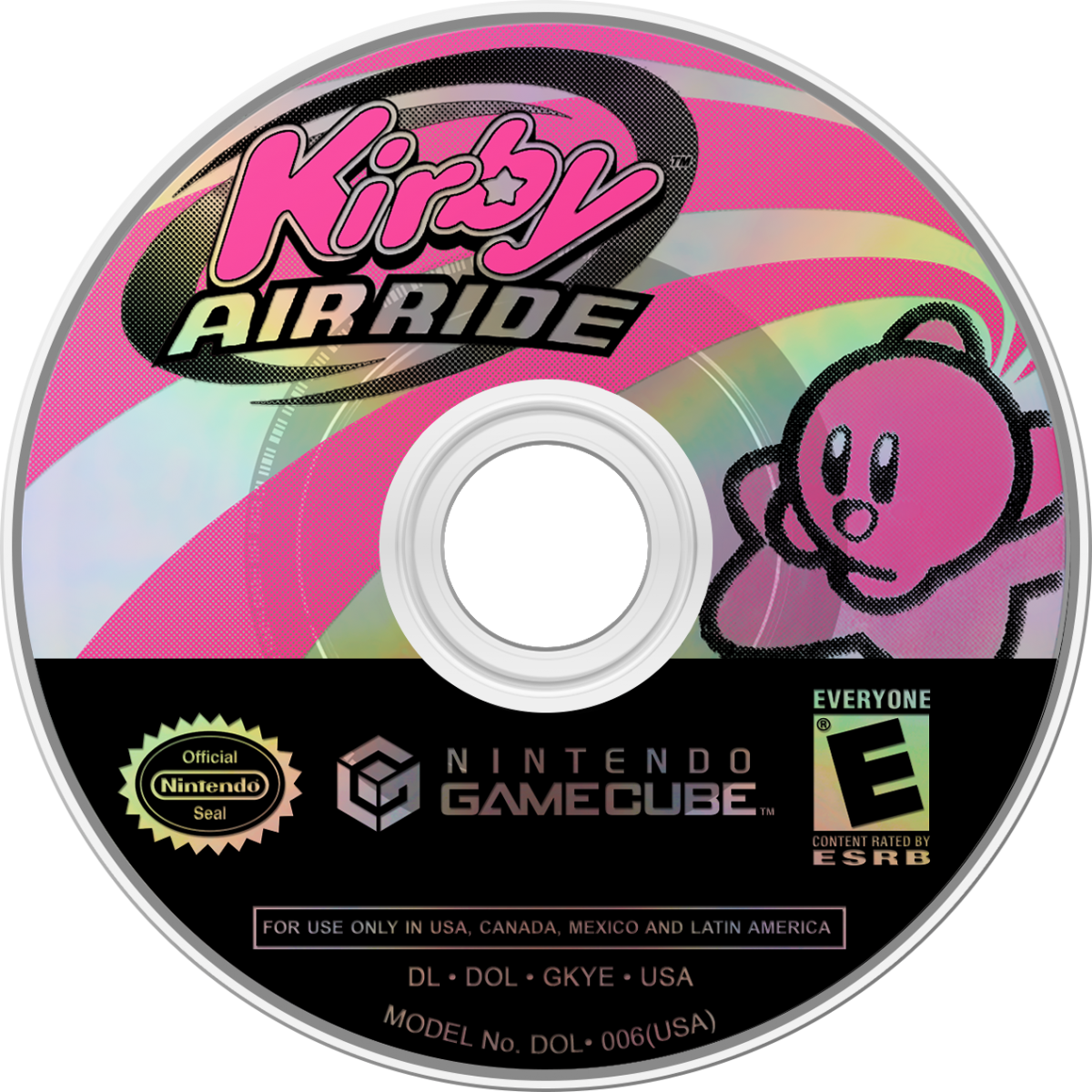 Kirby Air Ride Player’s Choice Nintendo GameCube GC video game, racing action, platformer elements, multiplayer gameplay, classic Nintendo console title disc