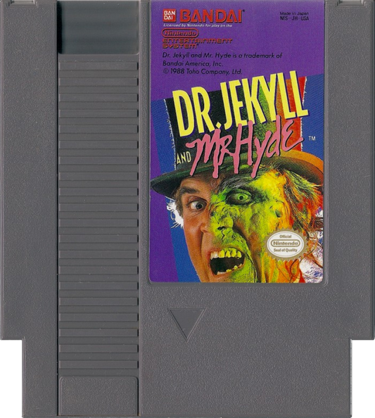 Dr Jekyll and Mr Hyde Complete in Box CIB Nintendo Entertainment System NES for retro video game enthusiasts featuring action adventure gameplay dual character mechanics Victorian era setting side scrolling challenges classic horror inspired adventure complete in box collectible gaming appeal cartridge