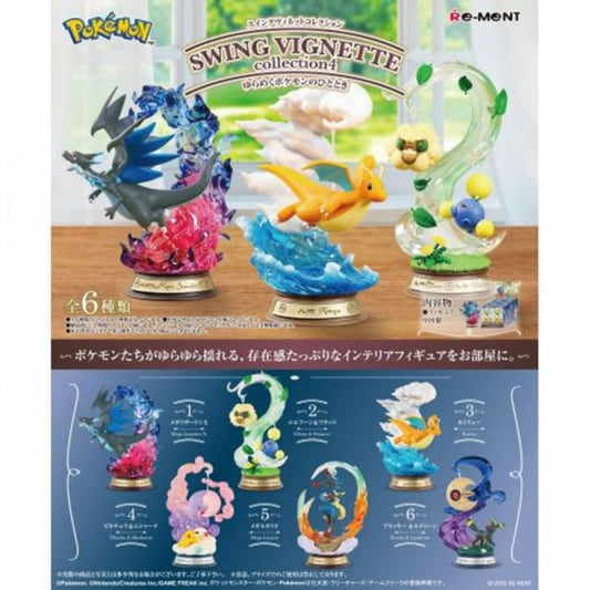 Pokémon Swing Vignette Collection Vol 4 Blind Box collectible Pokémon figures featuring popular Pokémon character designs detailed miniature vignette scenes swinging display elements randomized mystery packaging colorful collectible Nintendo merchandise and Pokémon fan collection appeal