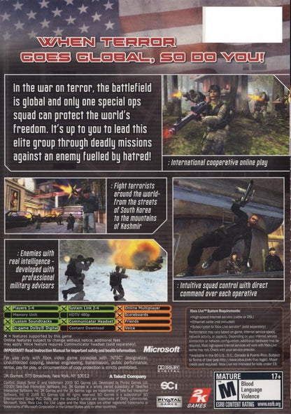 Conflict: Global Terror back cover art for Xbox (XBOX) video game