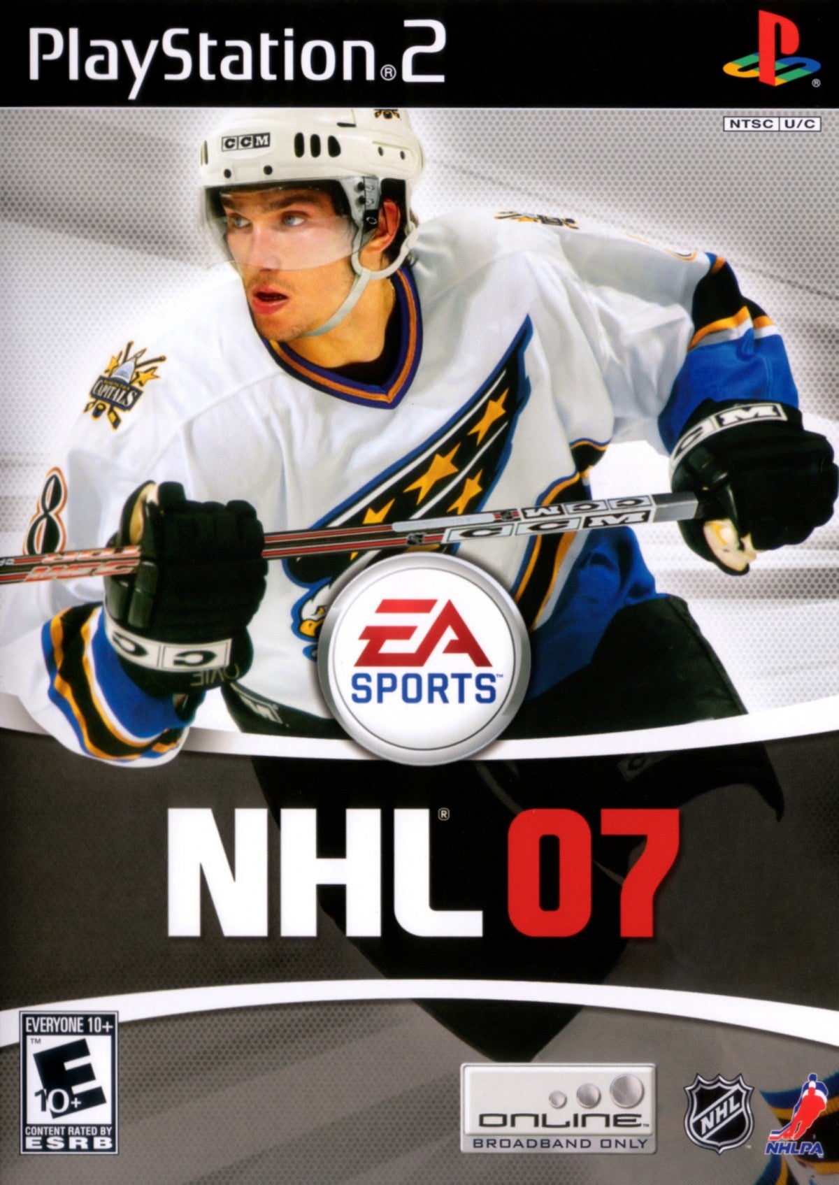 NHL 07 PlayStation 2 hockey sports simulation video game EA Sports franchise mode season play playoffs skill stick controls player attributes team management realistic physics authentic NHL teams and players front cover