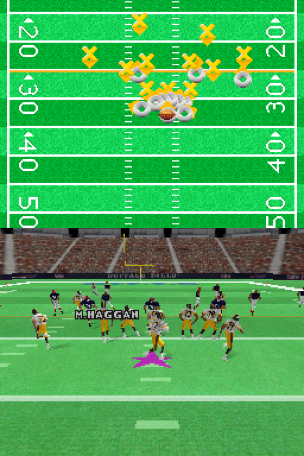 Madden NFL 07 Nintendo DS DS video game featuring American football sports simulation gameplay NFL teams and players offensive play calling defensive strategies passing rushing touchdowns hard hitting tackles special teams action season mode franchise management player ratings roster updates quarterback controls multiplayer matches and classic Nintendo DS handheld football gaming retro video game collection collectible gaming appeal gameplay