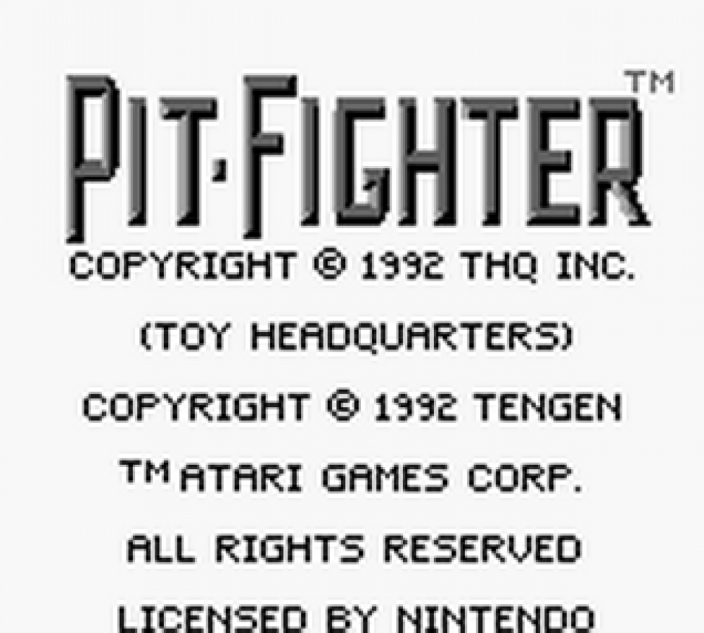 Pit-Fighter Game Boy fighting video game title screen