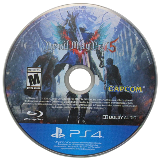 Devil May Cry 5 – PlayStation 4 (PS4) video game disc, action hack-and-slash by Capcom