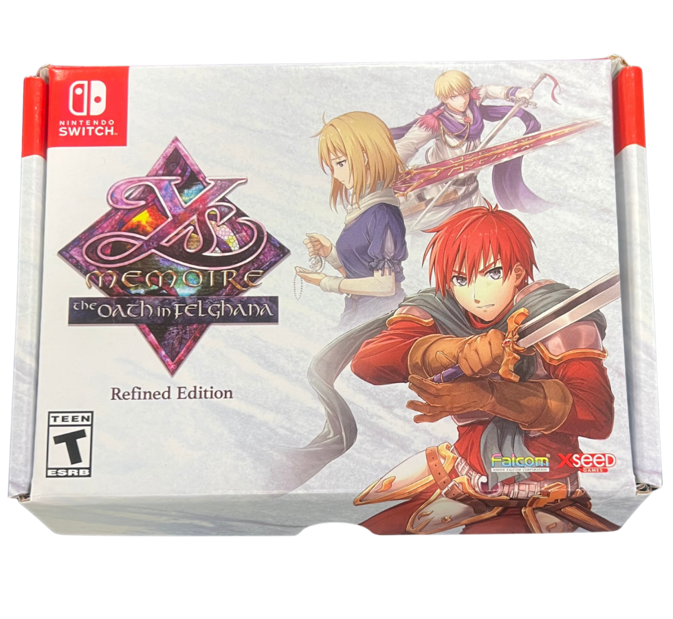 Ys Memoire The Oath in Felghana Refined Edition Nintendo Switch NS for action role playing video game fans featuring fast paced combat fantasy adventure exploration challenging boss battles character progression magical abilities enhanced refined edition content classic Falcom JRPG gameplay collectible gaming appeal front cover art