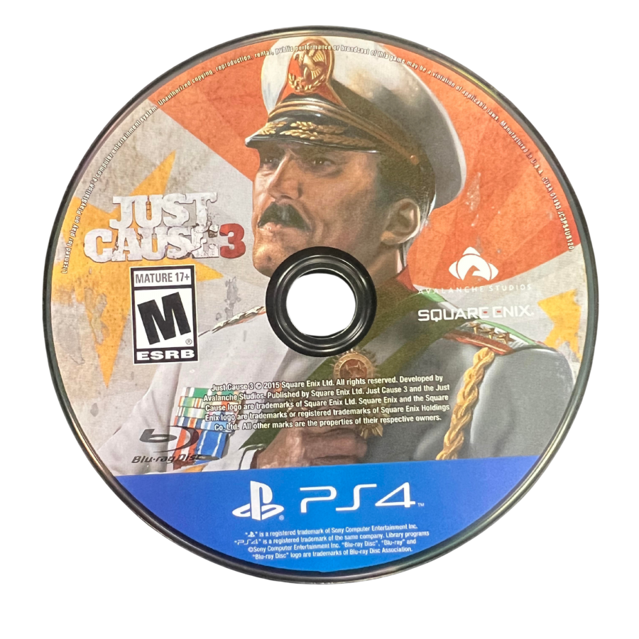 Just Cause 3 Day One Edition PlayStation 4 PS4 for open world action adventure video game fans featuring Rico Rodriguez explosive combat massive Mediterranean island exploration grappling hook wingsuit parachute vehicle hijacking destructible environments stunts and chaotic missions Day One Edition content collectible gaming appeal disc