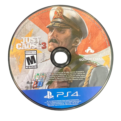 Just Cause 3 Day One Edition PlayStation 4 PS4 for open world action adventure video game fans featuring Rico Rodriguez explosive combat massive Mediterranean island exploration grappling hook wingsuit parachute vehicle hijacking destructible environments stunts and chaotic missions Day One Edition content collectible gaming appeal disc