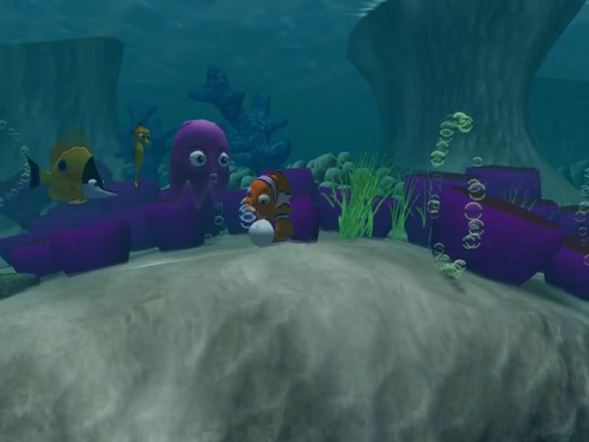 Disney Pixar Finding Nemo gameplay for GameCube game featuring family-friendly action adventure gameplay based on the animated film