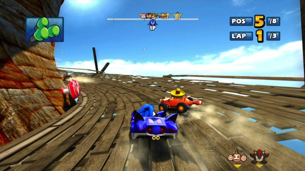 Sonic & Sega All-Stars Racing with Banjo-Kazooie gameplay for Xbox 360 (X360) kart racing video game
