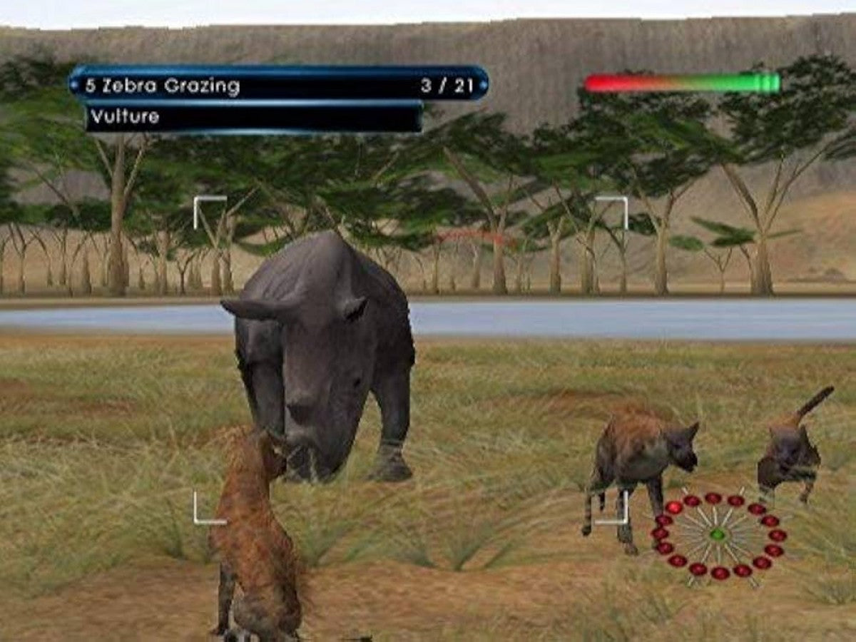 Wild Earth: African Safari gameplay for Nintendo Wii (Wii) featuring wildlife photography adventures across African landscapes, motion‑controlled exploration, and missions to capture animals in their natural habitats.