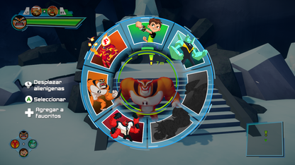 Ben 10: Power Trip PAL Nintendo Switch game featuring open-world action adventure gameplay based on the Ben 10 series screenshot