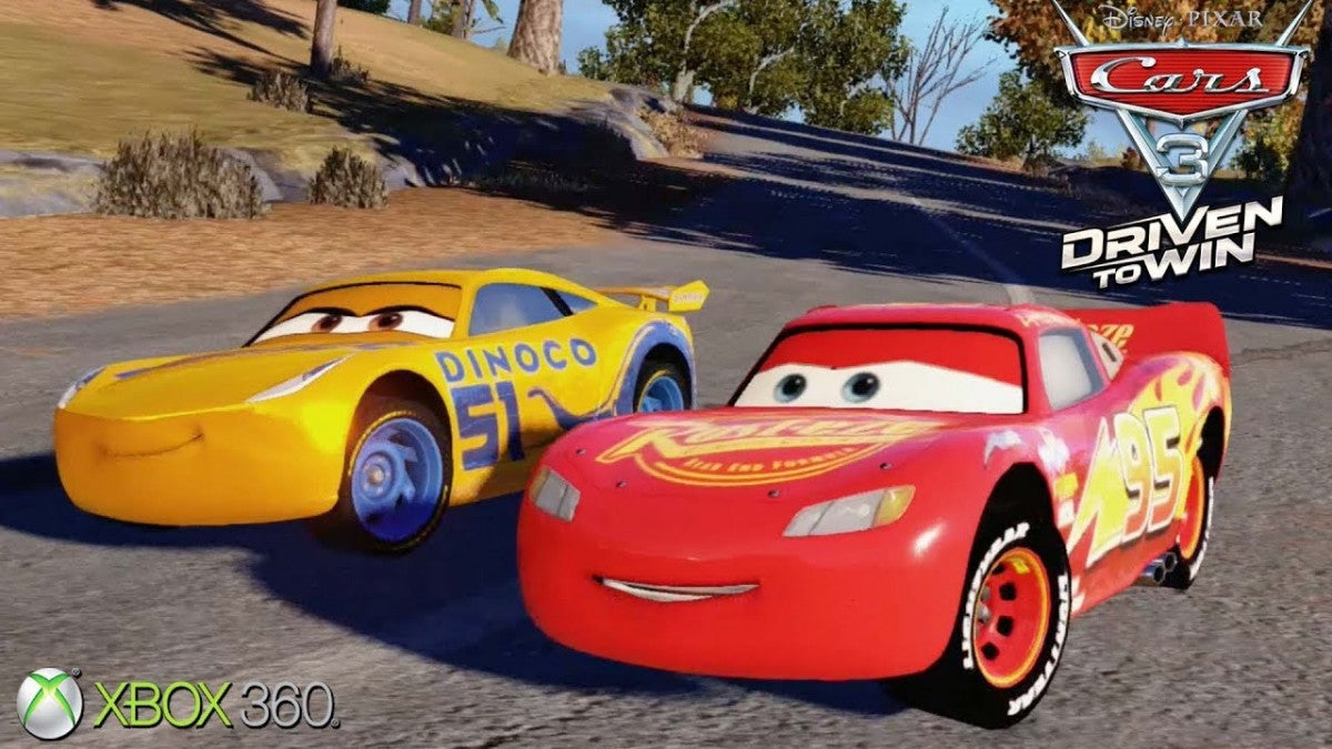 Cars 3: Driven to Win for Xbox 360 Disney Pixar racing game featuring Lightning McQueen arcade kart style racing multiplayer cups challenges family friendly gameplay gameplay