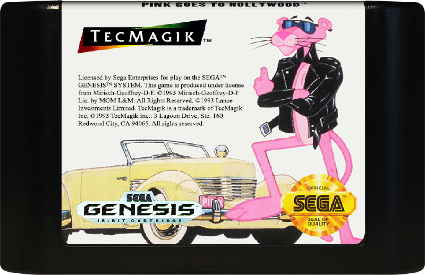 Pink Panther Goes to Hollywood cartridge for Sega Genesis (GEN) video game