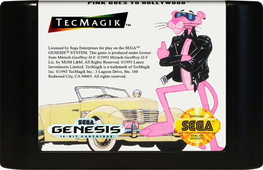 Pink Panther Goes to Hollywood cartridge for Sega Genesis (GEN) video game