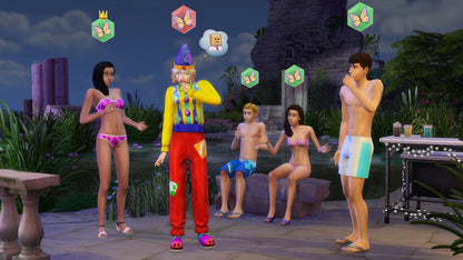 The Sims 4 for PlayStation 4, gameplay for a life simulation video game with character creation, home building, social interactions, and sandbox lifestyle gameplay