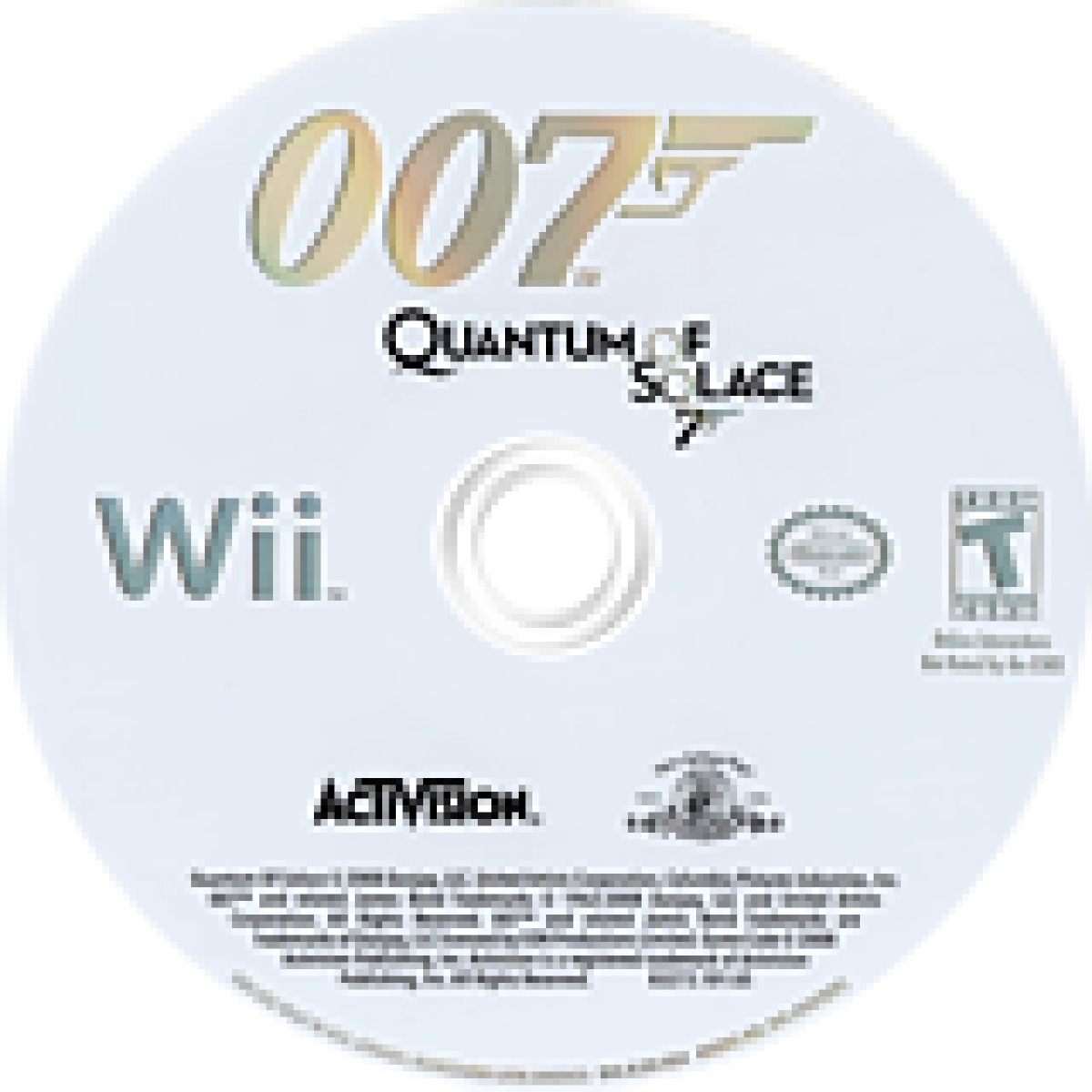 007 Quantum of Solace disc cover art for Nintendo Wii (Wii) video game 