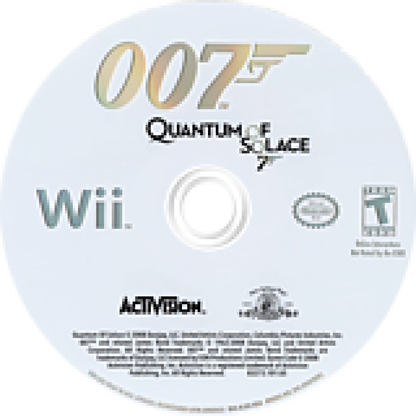 007 Quantum of Solace disc cover art for Nintendo Wii (Wii) video game 