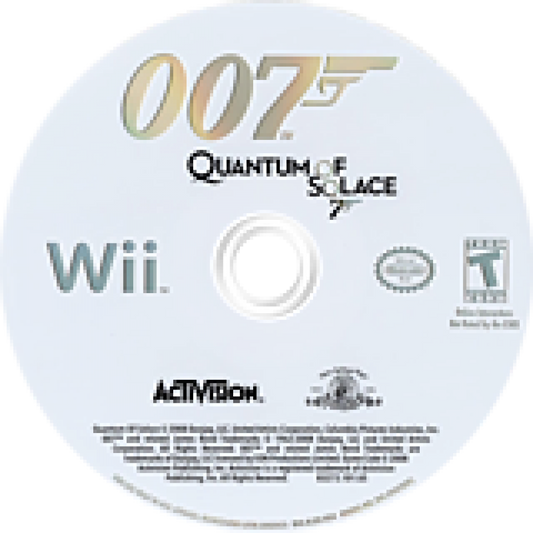 007 Quantum of Solace disc cover art for Nintendo Wii (Wii) video game 