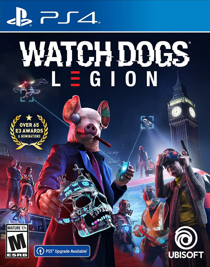 Watch Dogs Legion PS4 inspired design featuring open world hacking action aesthetic futuristic London setting resistance movement gameplay advanced surveillance technology recruit anyone mechanics cyberpunk inspired urban adventure cinematic Ubisoft presentation front cover