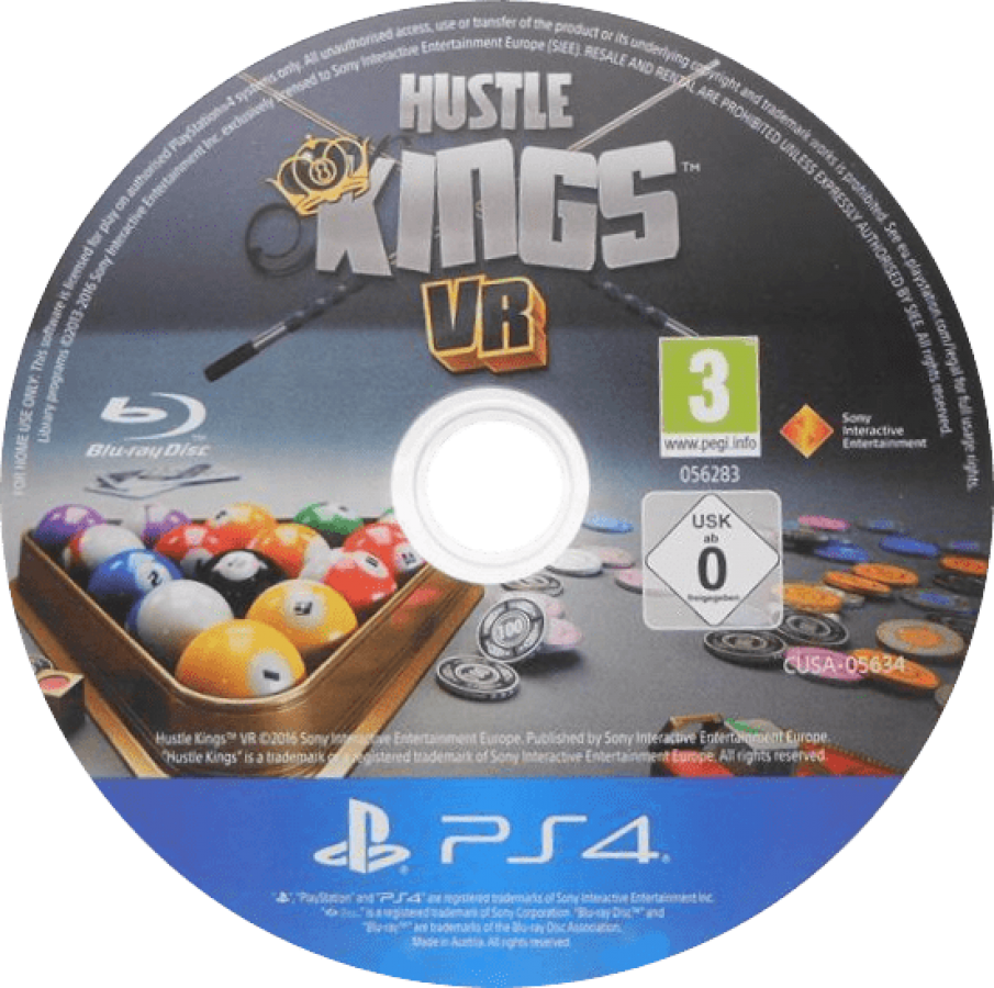 Hustle Kings VR [PAL Import] – PlayStation 4 (PS4) video game disc, virtual reality pool and billiards simulation title for PS4