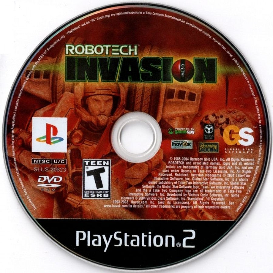 Robotech Invasion PlayStation 2 PS2 retro video game third person shooter disc (2004)