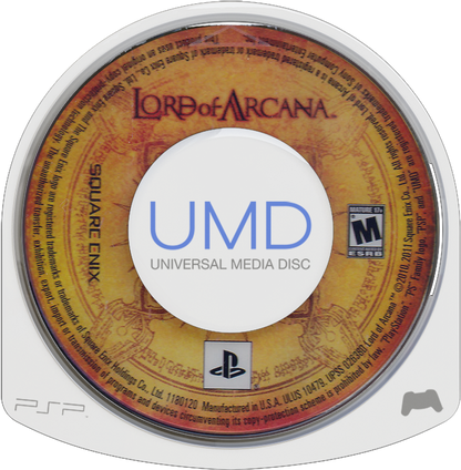 Lord of Arcana disc for PlayStation Portable (PSP) action role-playing game