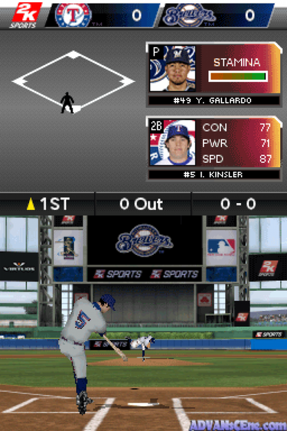 Major League Baseball 2K12 gameplay for Nintendo DS (DS) baseball sports video game