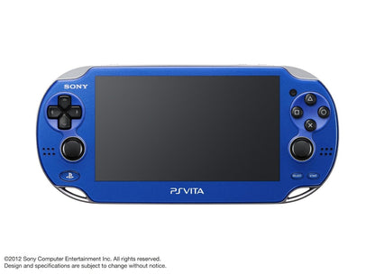 PlayStation Vita 1000 PS Vita 1000 JP Sapphire Blue Good Condition Sony handheld gaming console Japanese model OLED touchscreen display dual analog sticks rear touchpad portable gaming system Wi-Fi connectivity PlayStation Vita game compatibility vibrant sapphire blue design classic Sony handheld hardware retro gaming collection collectible gaming console appeal screen off
