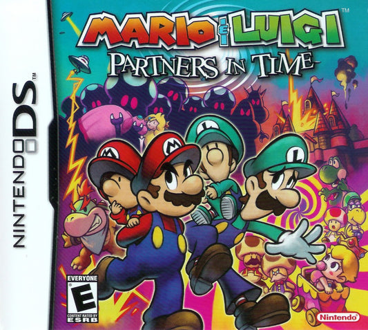 Mario & Luigi: Partners in Time cover art for Nintendo DS (DS) RPG adventure video game