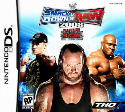 WWE SmackDown vs. Raw 2008 cover art for Nintendo DS (DS) wrestling sports video game