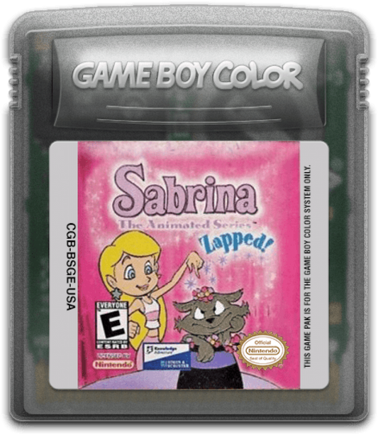 Sabrina The Animated Series: Zapped Nintendo Game Boy Color GBC for action adventure retro video game fans featuring magical spells fantasy exploration platforming challenges cartoon inspired gameplay whimsical environments classic handheld gaming collectible gaming appeal cartridge